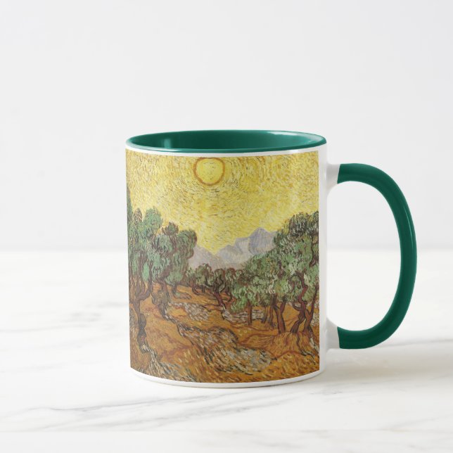 Caneca Oliveiras Amarelo Céu e Sun Van Gogh Belas Artes (Direita)