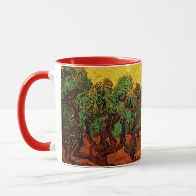 Caneca Oliveiras de Van Gogh com Céu Amarelo e Sol (Esquerda)