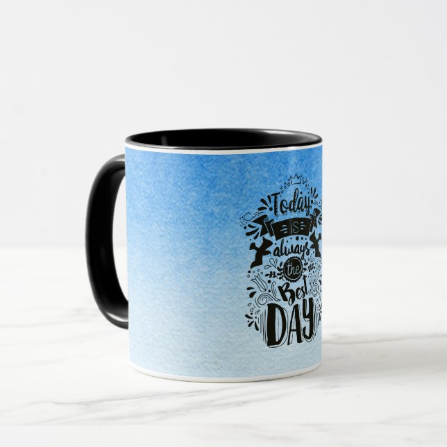Caneca Ombre Blue e White Dive em matizes sonhadoras (Frente Esquerda)