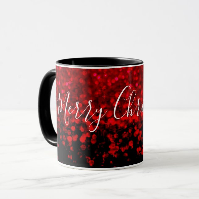 Caneca Ombre Mug vermelho e preto (Frente Esquerda)