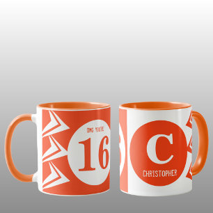 Caneca OMG, você tem 16 monogramas de nome laranja e bran