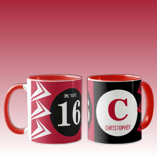 Caneca OMG, você tem 16 monogramas de nome vermelho e pre