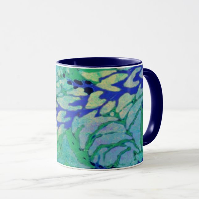 Caneca Onda azul com 11oz Mug (Frente Esquerda)