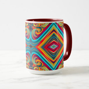 Caneca Onda de Cor Fusão – Arte Moderna de Redemoinho Abs