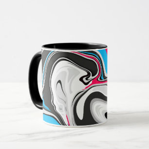 Caneca Ondas Abstratas Ousadas com Contrastes Brilhantes