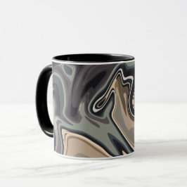 Caneca Ondas Abstratas Terrosas com Tons Neutros