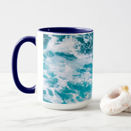 Caneca Ondas do Oceano Azul