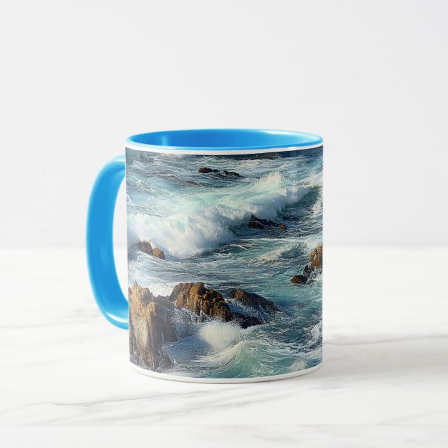 Caneca Ondas do Oceano Pacífico (Frente Esquerda)