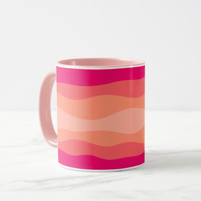 Caneca Ondas Em Camadas Blush Cor-De-Rosa (Frente Esquerda)