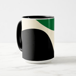Caneca Ondas simples 4 em verde, creme e preto