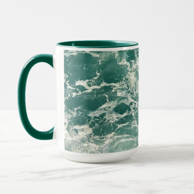 Caneca Ondas Verdes Azuis (Esquerda)