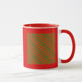 Caneca Ondas Vermelhas e Verdes