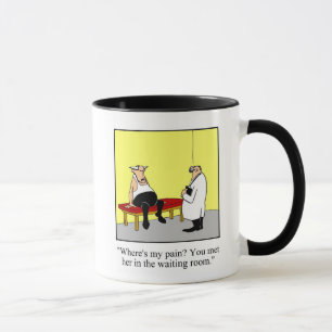 Caneca "Onde está minha dor?" Presente de Humor Mug