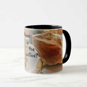 Caneca Onde está o café, Impressão de Borboleta Laranja F