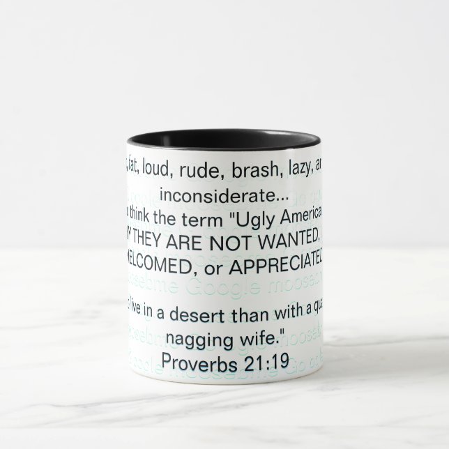 Caneca Onde você acha que o termo "Americano Feio"  (Centro)