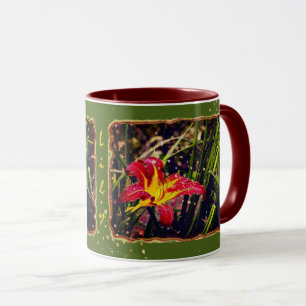 Caneca Ontem Lily com Raindrops verde-amarelos