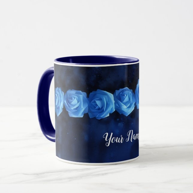Caneca Opção Blue Rosa Mug com nome (Frente Esquerda)