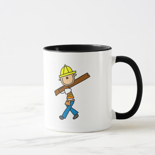 Caneca Operário da Construção com Madeira (Direita)