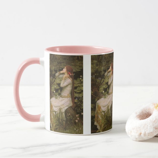 Caneca Ophelia de Pond por John William Waterhouse (Com Donut)