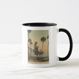 Caneca Opinião da linha costeira do rio indiano com