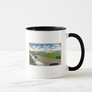 Caneca Opinião do parque do oceano dos barcos que chegam