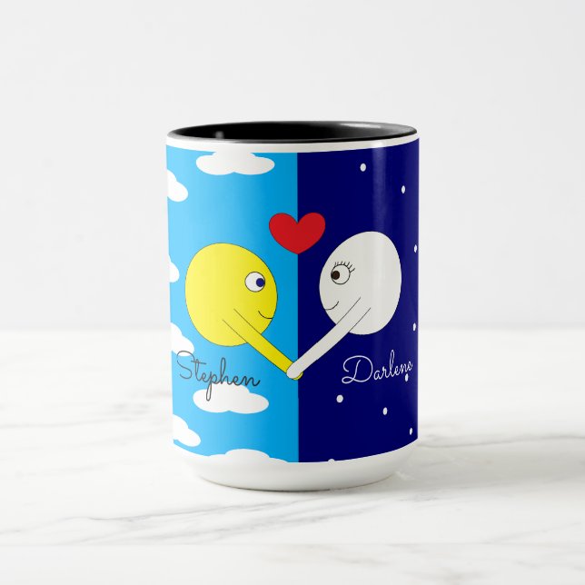Caneca Opostos se Atraem - Sol & Lua no Amor:  (Centro)