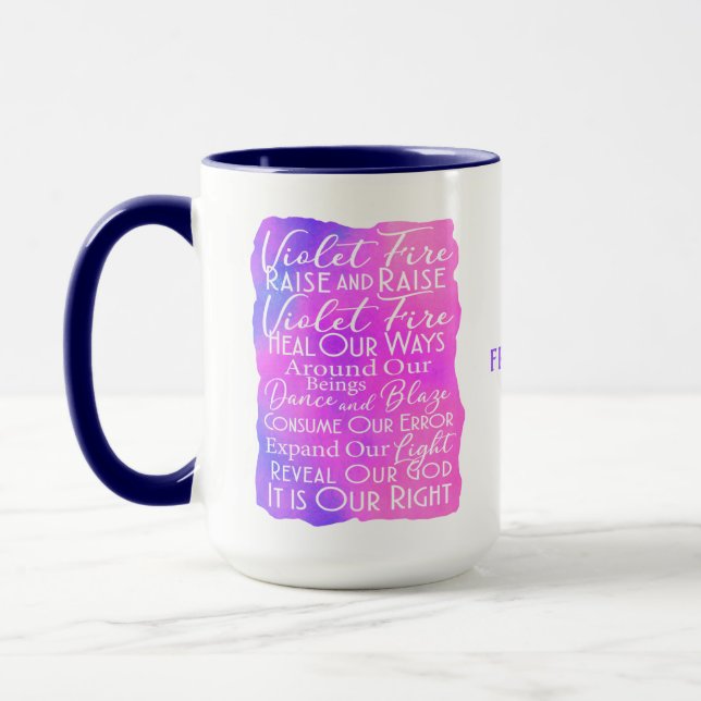 Caneca Oração Violeta contra Fogo: Inspiração e Positivid (Esquerda)