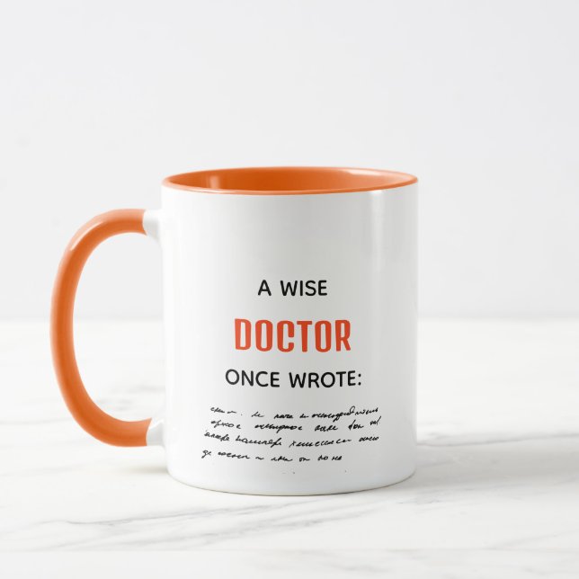 Caneca Orange A Wise Doctor Uma Vez Escreveu Novidade Eng (Esquerda)