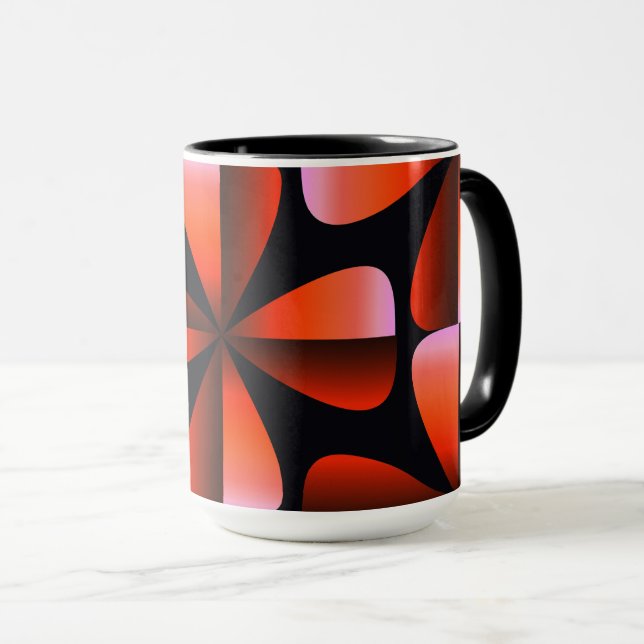 Caneca Orange and Black Minimalist Abstract (Frente Esquerda)