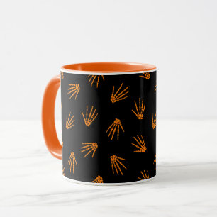 Caneca Orange Bones Elegante Vintage Halloween