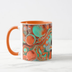 Caneca Orange Brown Abstrato Art moderno Café Mug