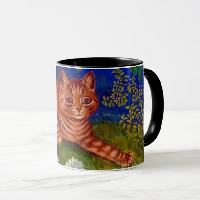 Caneca Orange Tabby Cat Painting de Louis Wain (Frente Esquerda)