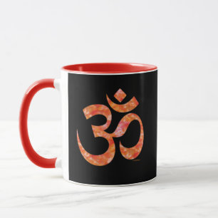 Caneca Orange Tie Dye Om - Símbolo espiritual Black Combo