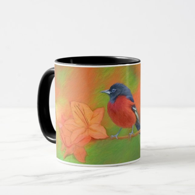 Caneca Orchard Oriole Songbird Pintura Original (Frente Esquerda)