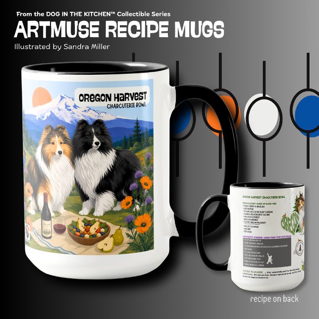 Caneca OREGON HARVEST - Sheltie - Receita de Museu de Art (Criador carregado)
