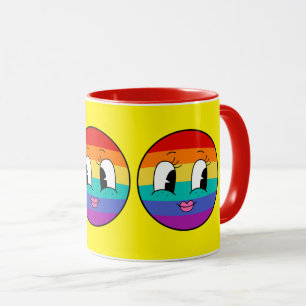 Caneca Orgulho cotovelo na face da muga - LGBTQ colorida