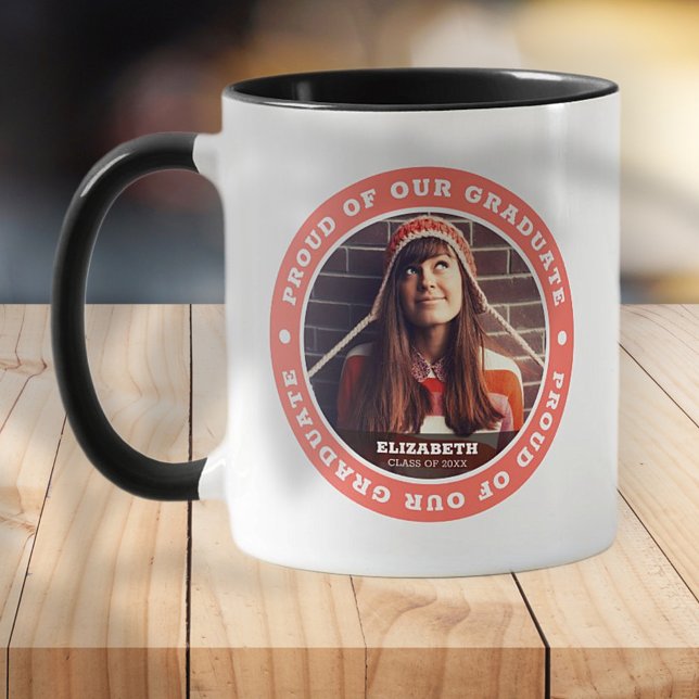 Caneca Orgulho da nossa Foto de Graduação do Formando 20X (Criador carregado)