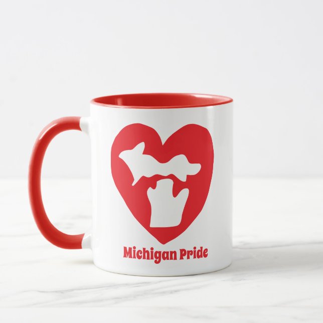 Caneca Orgulho de Michigan Coração (Esquerda)