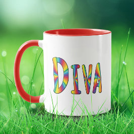 Caneca ORGULHO GAY DIVA Sinalizador arco-íris Fabuloso LG