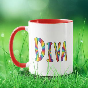 Caneca ORGULHO GAY DIVA Sinalizador arco-íris Fabuloso LG