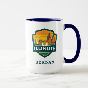 Caneca Orgulho   Illinois do estado