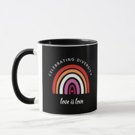 Caneca Orgulho Lésbico Celebrando a Diversidade O Amor é 