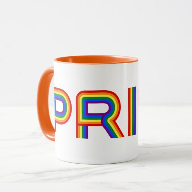 Caneca Orgulho| Letras arco-íris (Frente Esquerda)