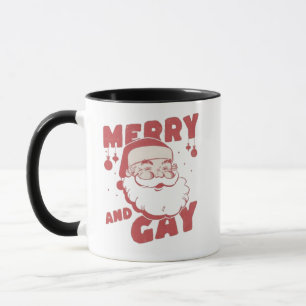 Caneca Orgulho LGBTQ de Natal Engraçado e feliz