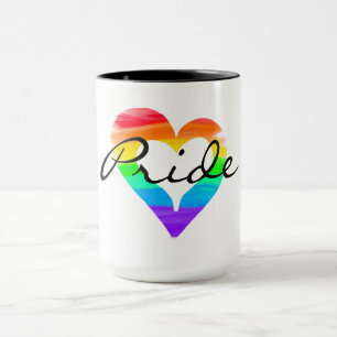 Caneca Orgulho misturado coração de tinta arco-íris