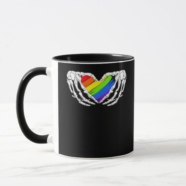 Caneca Orgulho - Orgulho - Mãos Esqueléticas Com Cardíaco (Esquerda)