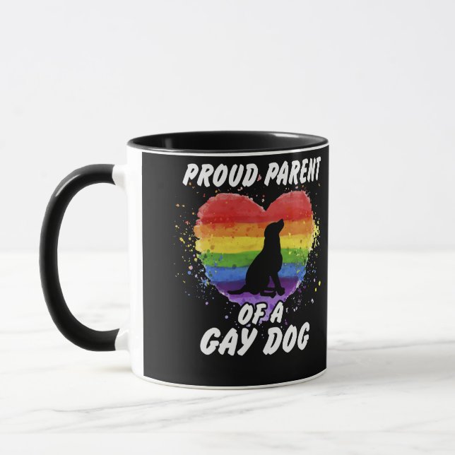 Caneca Orgulho Pai De Um Orgulho LGBT De Cães Gay (Esquerda)