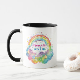 Caneca Orgulhoso de Quem Sou Arte de Arco-Íris Presente d