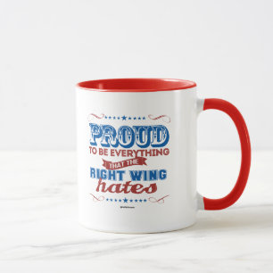 Caneca Orgulhoso ser tudo os ódios do direita