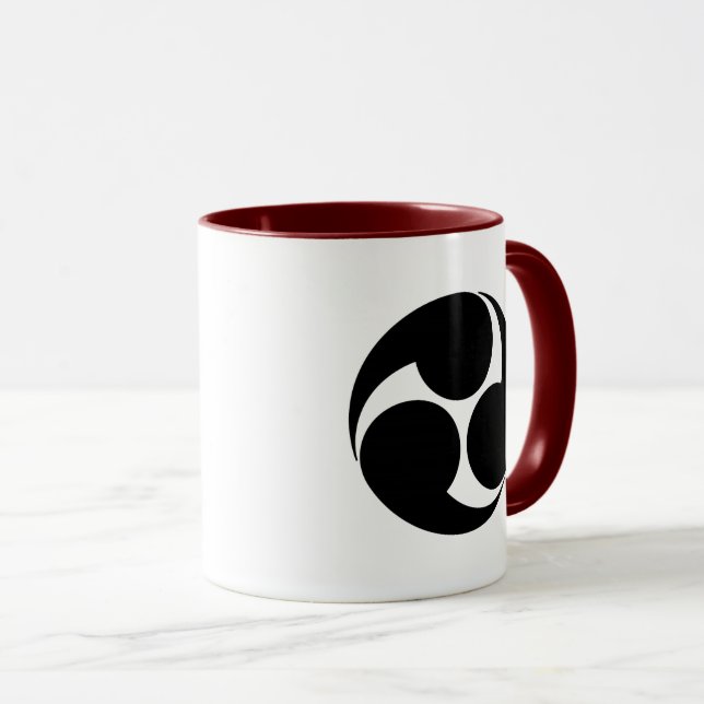 Caneca Oriental Black White Kobayakawa Japão Mon Art (Frente Esquerda)